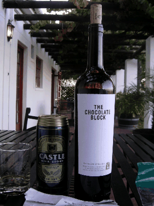 Chocolate Block and Castle Milk Stout in a Cape Dutch house in Paarl