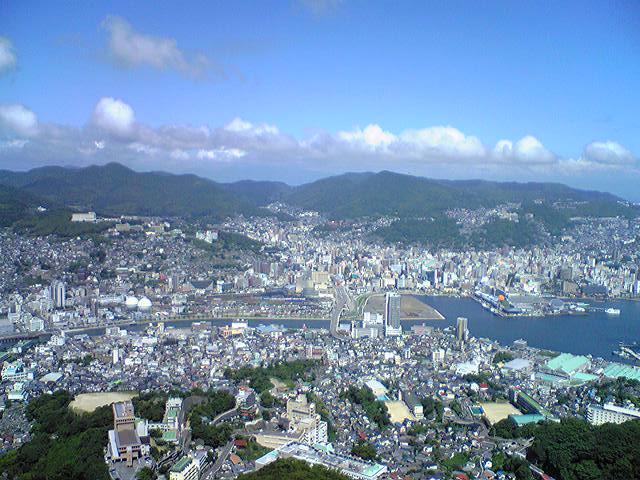 View from the top of Mt. Inasa. Unzen can be seen overthere. The photo was taken on 24 Jun. 2011.
